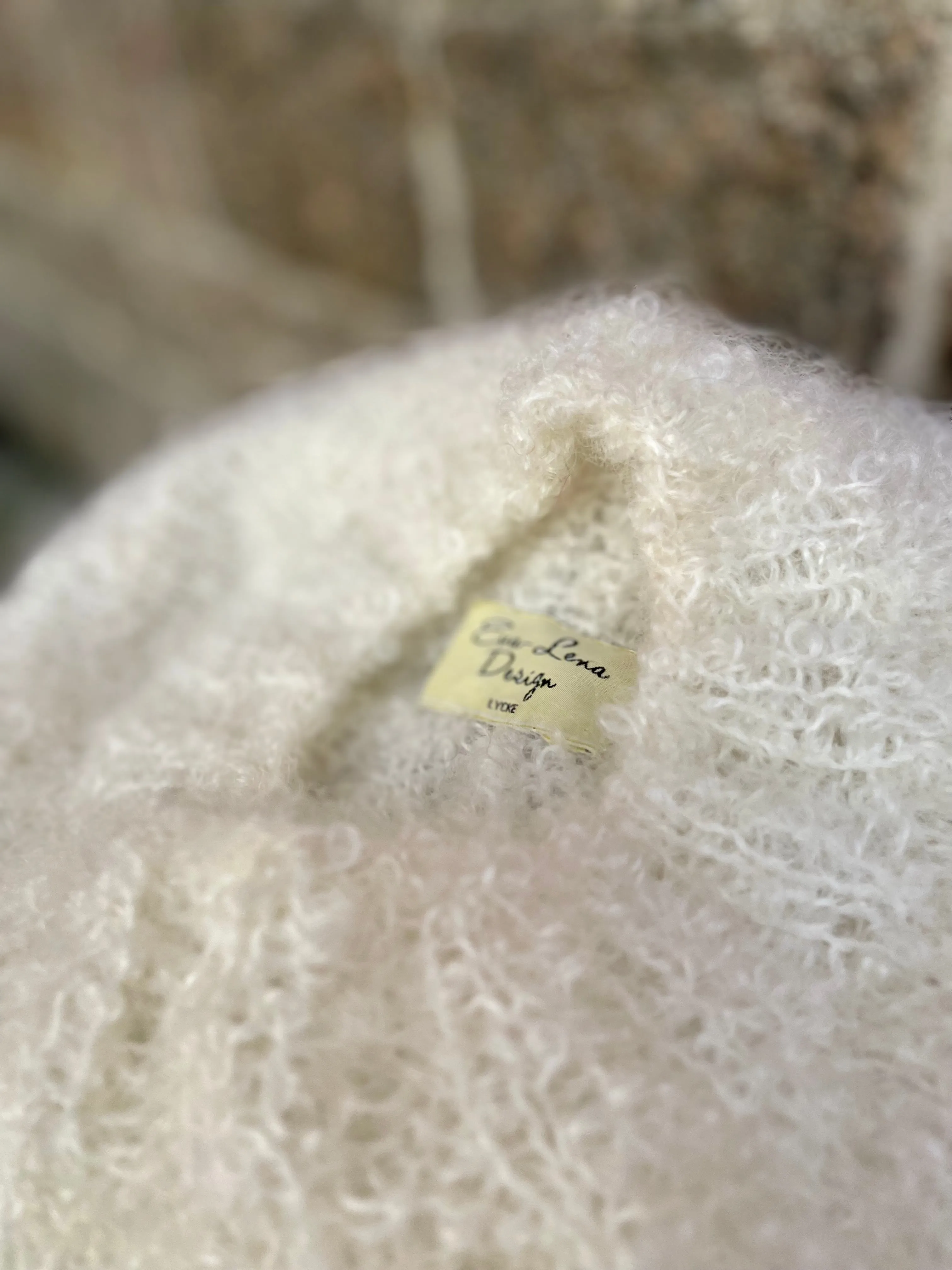Mohair Beret, E.L. Design - White