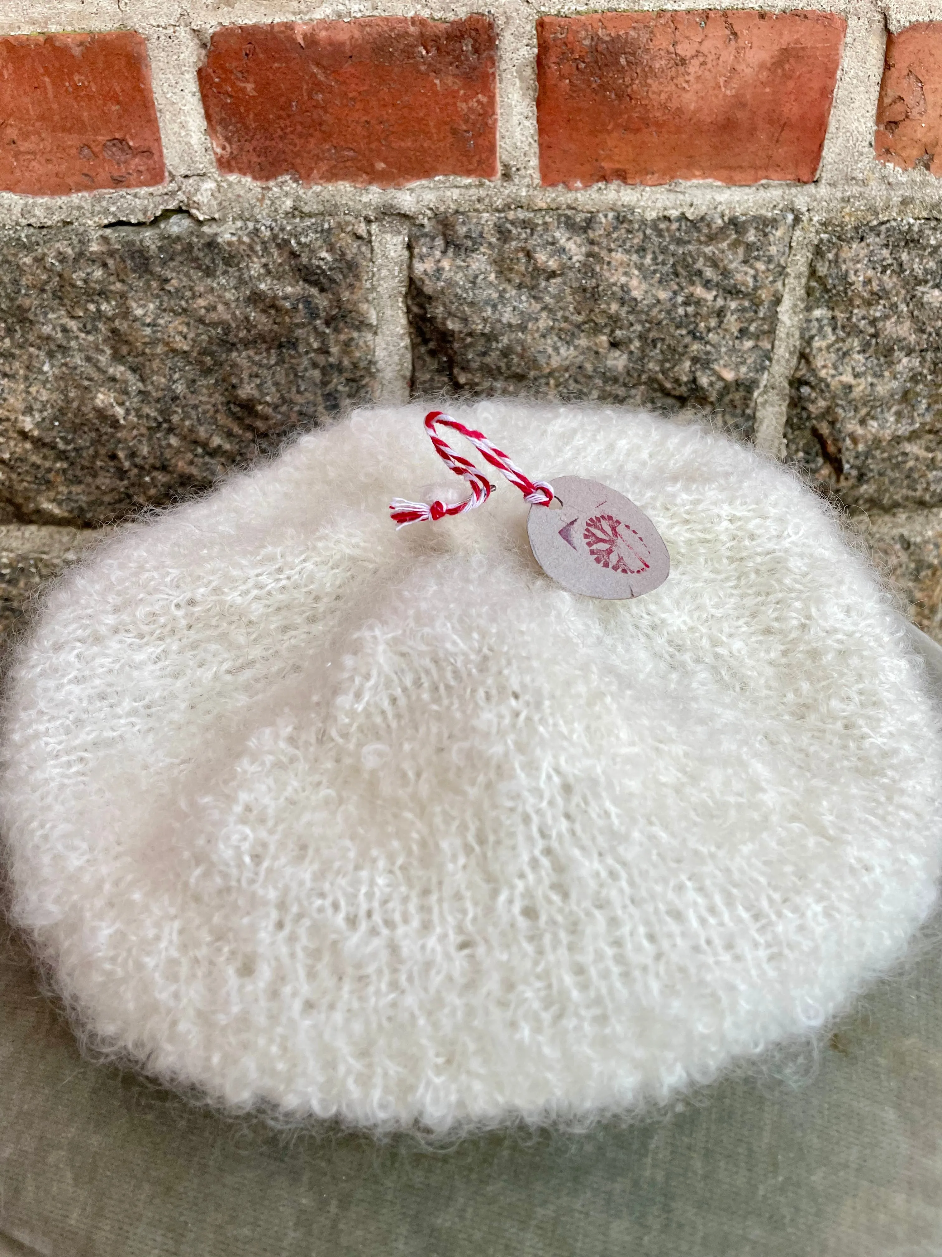Mohair Beret, E.L. Design - White