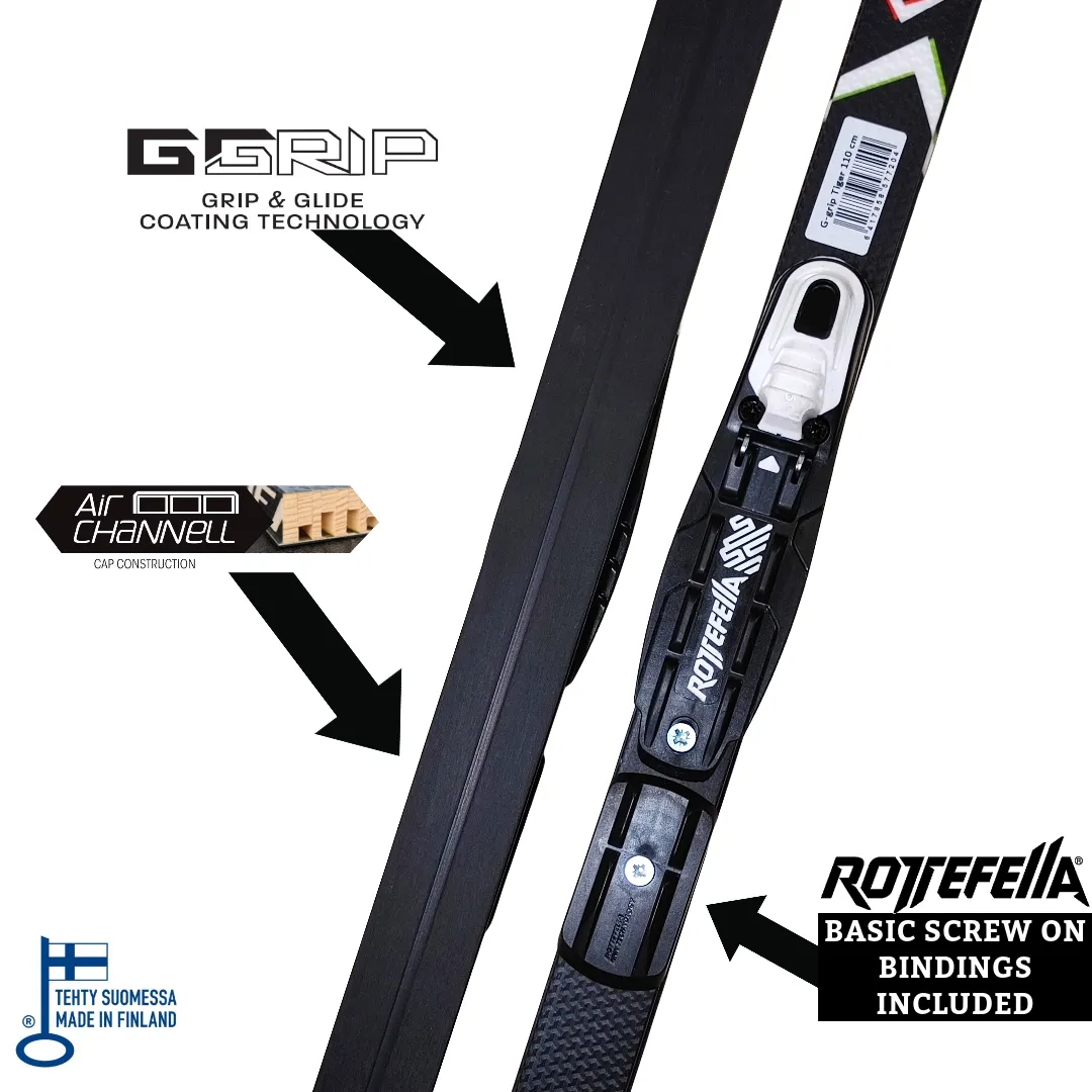 Peltonen G-Grip Tiger Skis with Pre Mounted NNN Bindings