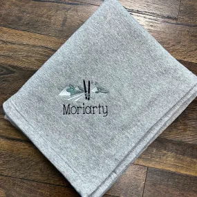 Personalized Ski Fleece Blanket