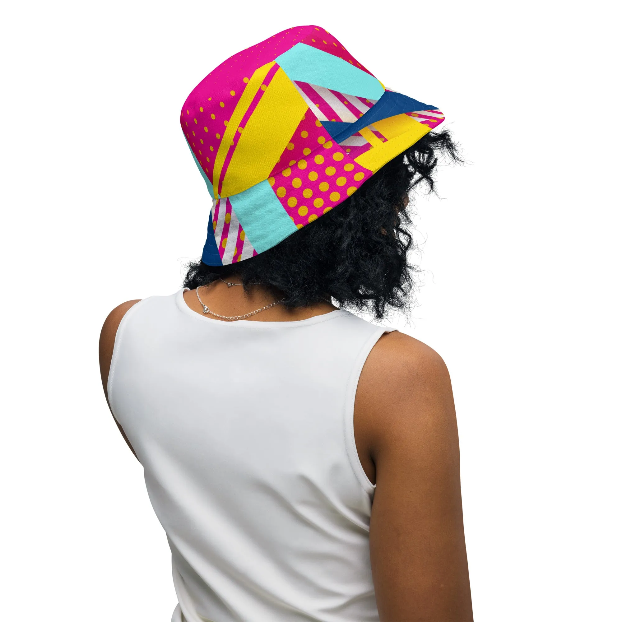 PINK ABSTRACT FITNESS COLLECTION  - Reversible bucket hat