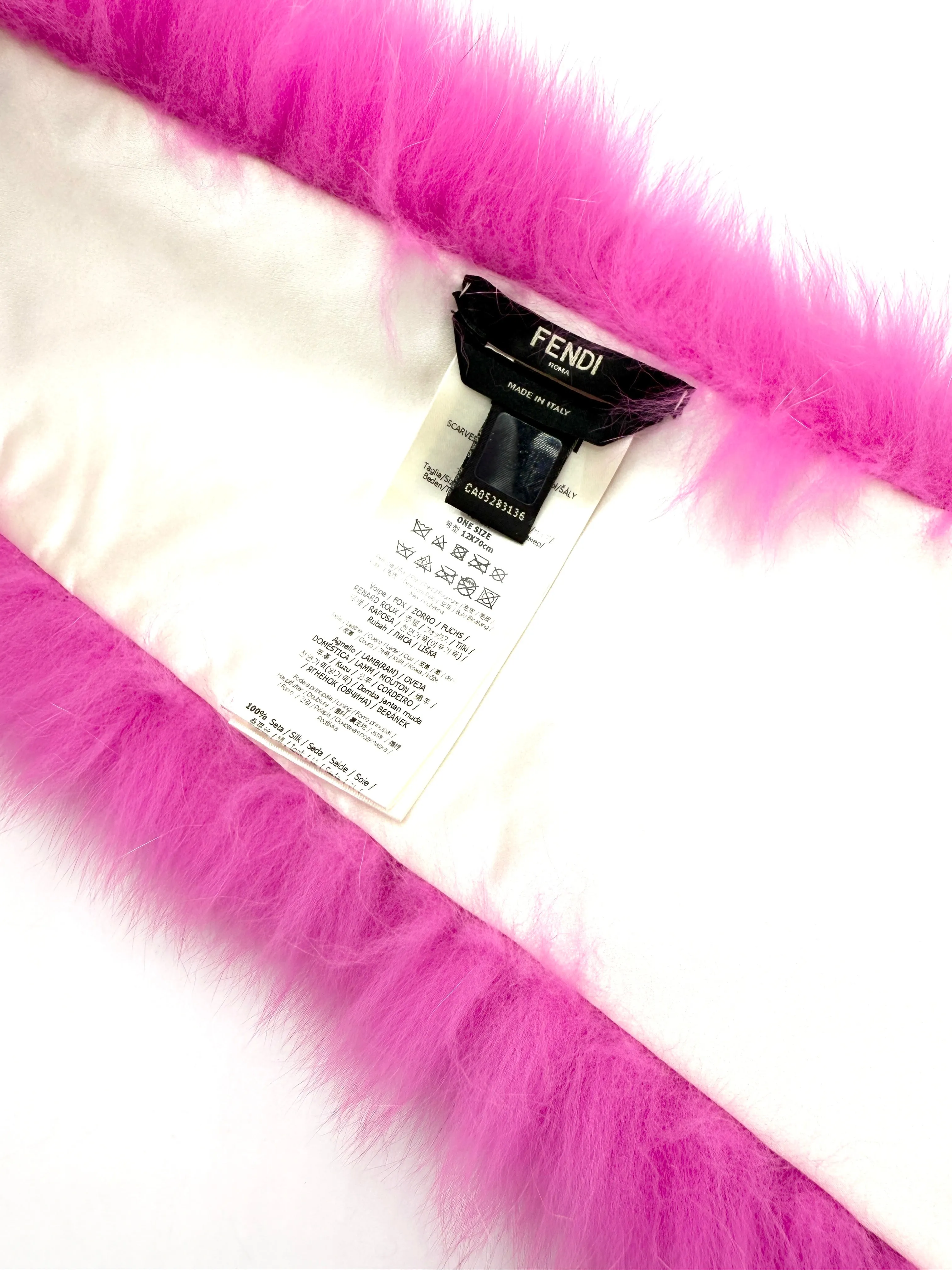 Pink-Beige Fox Fur Scarf
