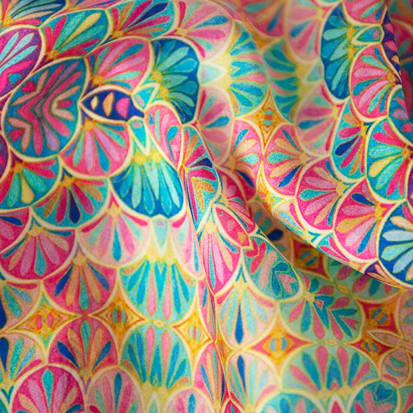 Printed Silk Scarf in Kaleidoscope