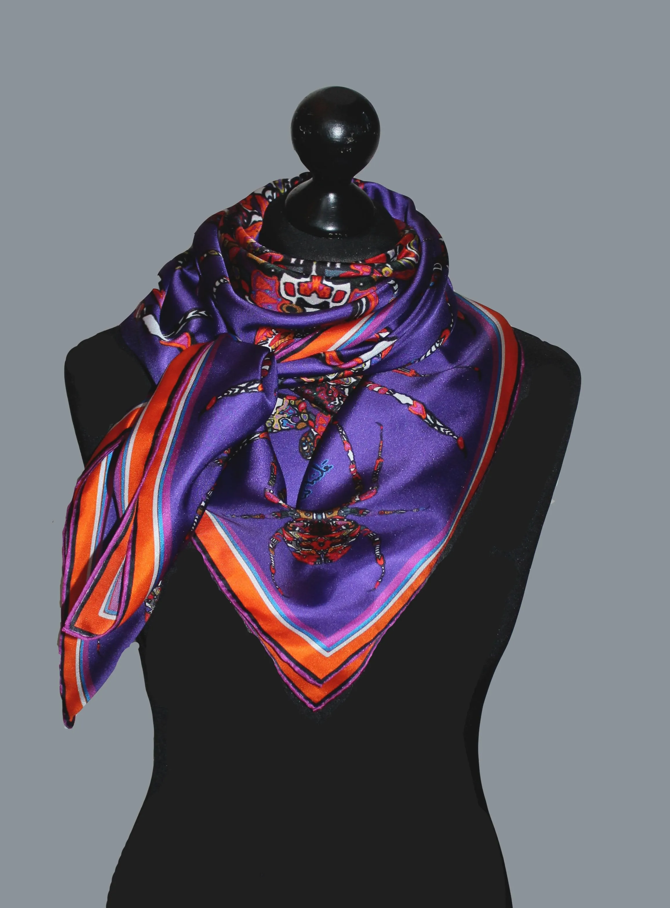 Purple Spider, Silk Scarf