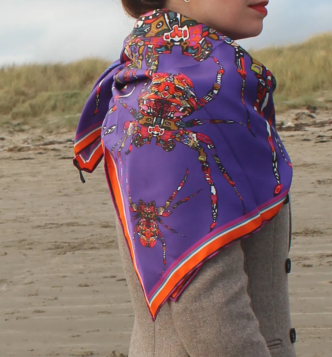 Purple Spider, Silk Scarf