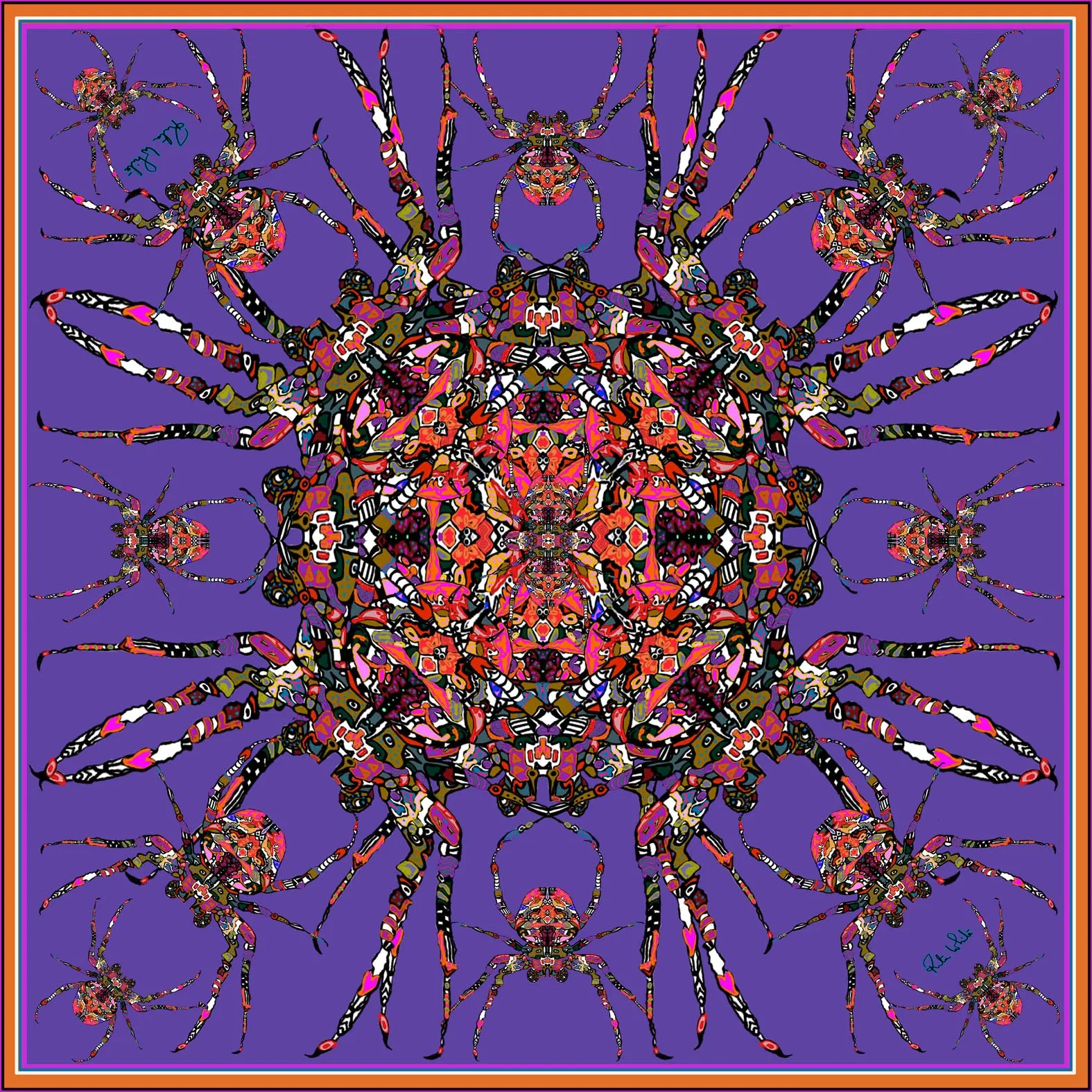 Purple Spider, Silk Scarf