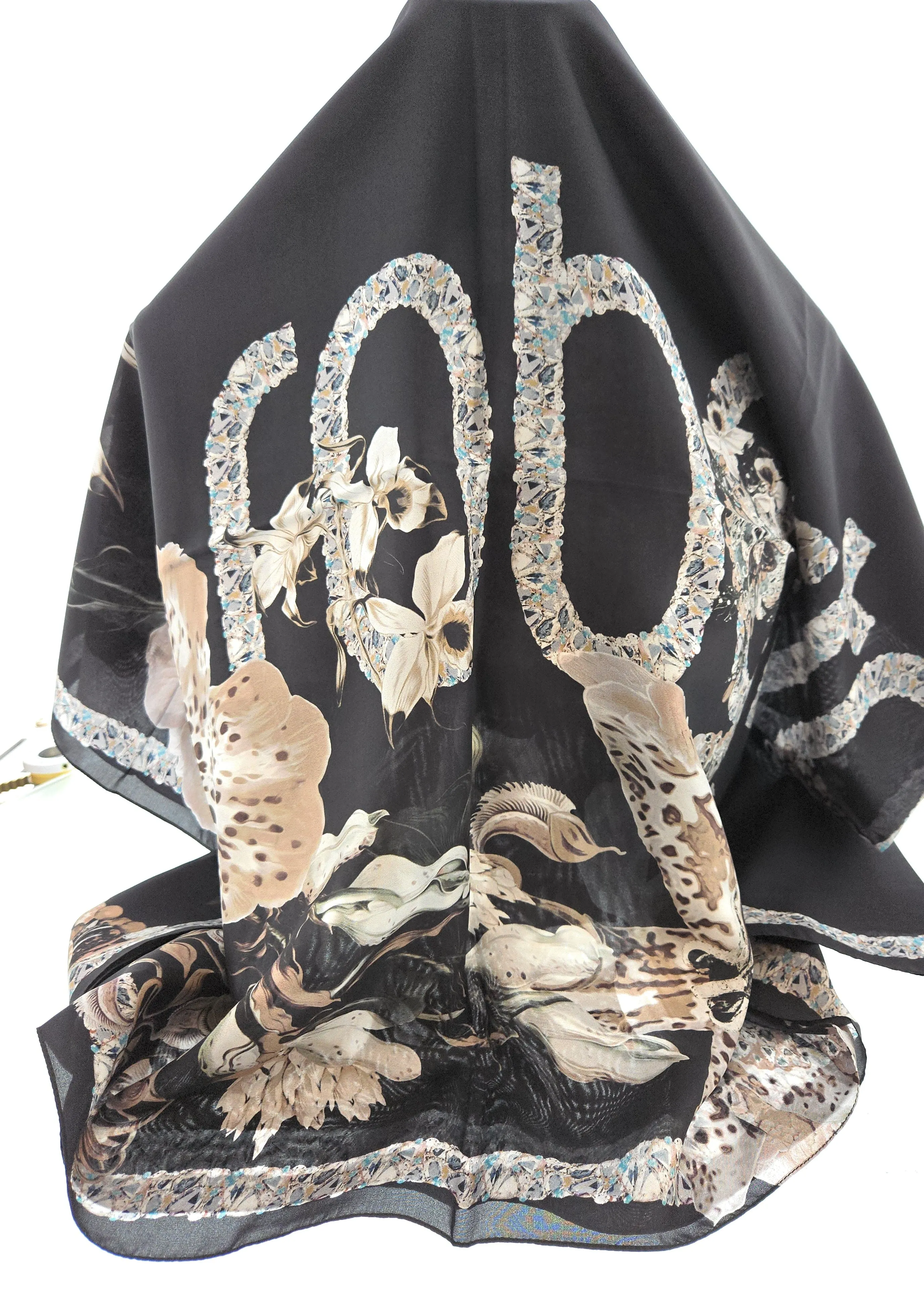 Roberto Cavalli brown /beige Silk  Scarf