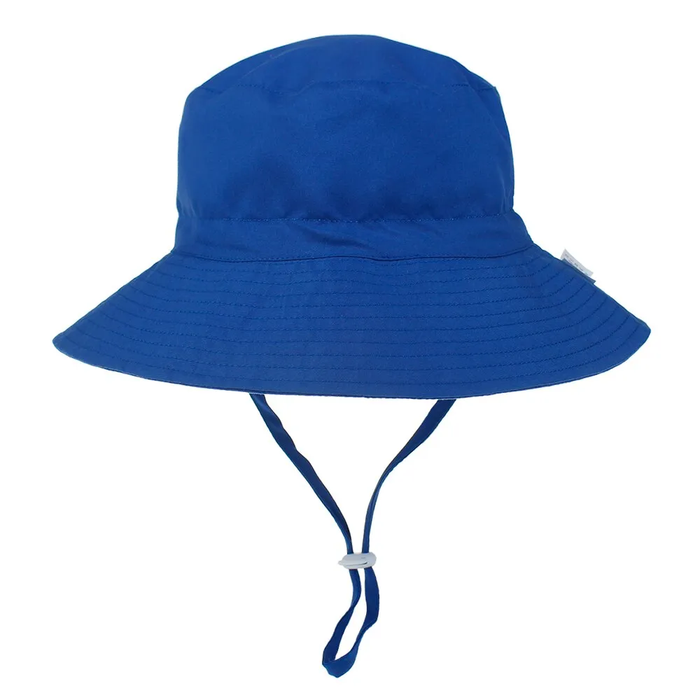Summer Outdoor UV Protection Bucket Hat for Baby Kids Wide Brim  Beach Sun Hat Adjustable Chin Strap Cap for 0-8 Years Girl Boy
