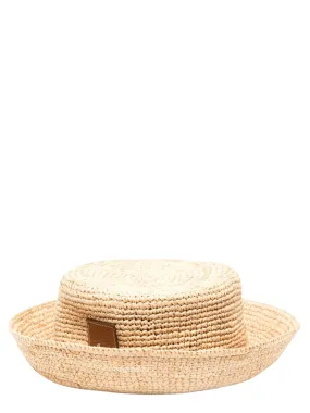 Summer Raffia Bucket Hat (Beige)