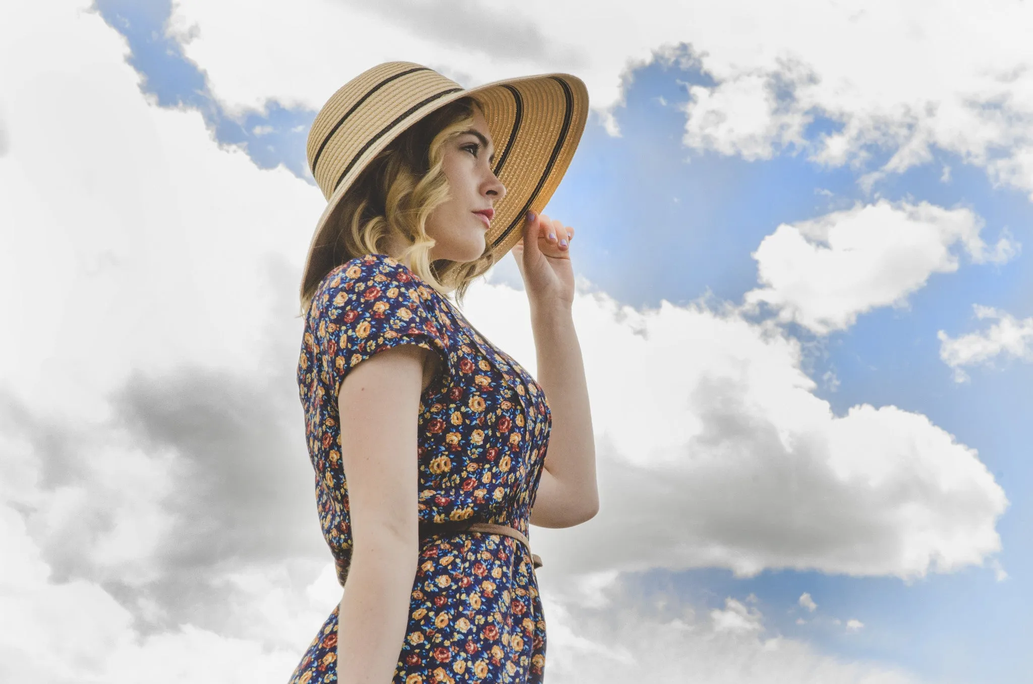 Wallaroo Hat Company - Savannah Brim Hat in Camel/Black Stripes