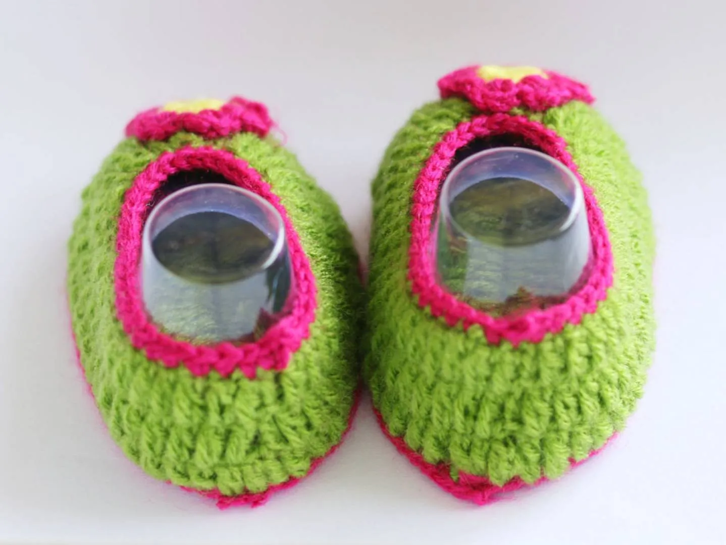 Woolen Soft Sole Green Booties For Kids